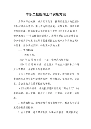 控烟工作方案