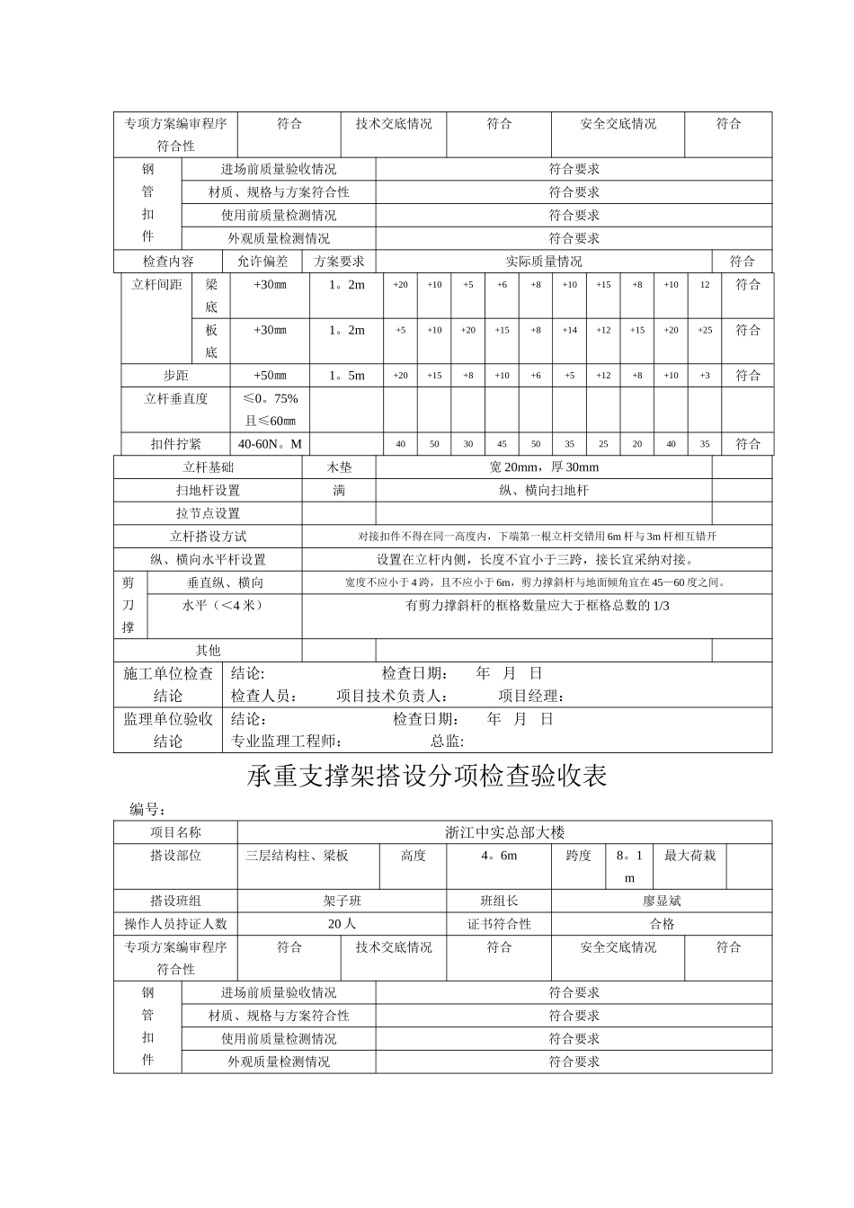 支模架验收表_第2页