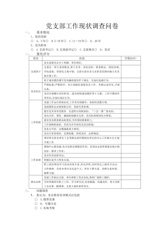 支部工作满意度调查表
