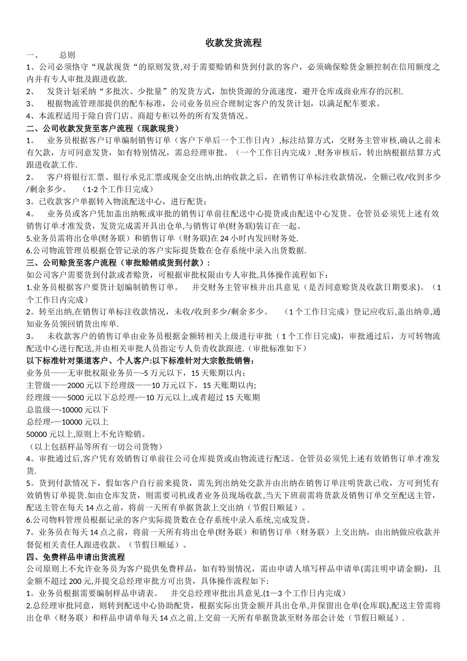 收款发货流程_第1页