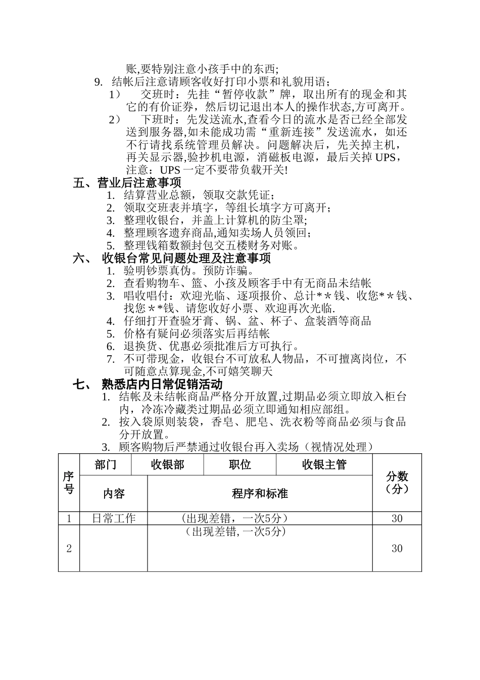 收银员考核标准_第3页