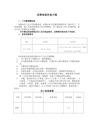 改善食堂伙食方案