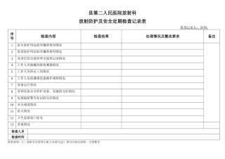 放射防护及安全定期检查记录