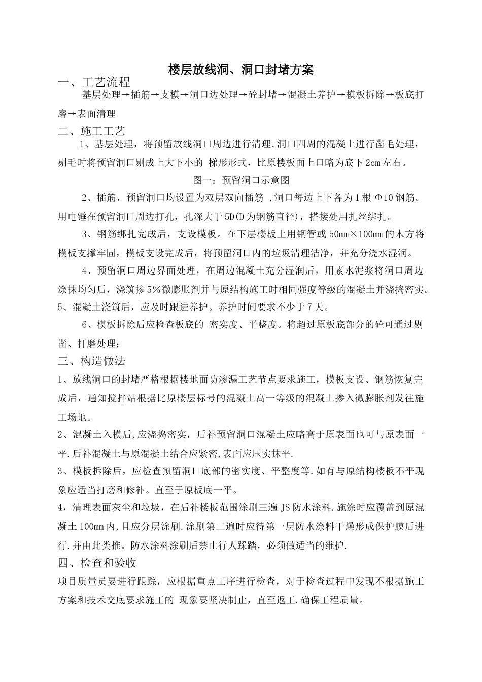 放线洞口封堵方案_第1页