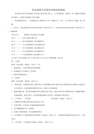 救生员绩效考核标准细则