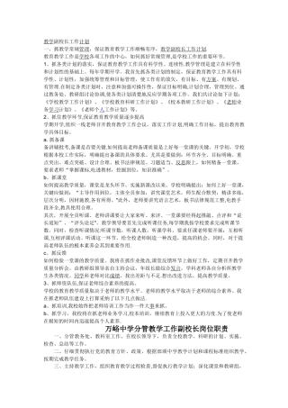 教学副校长工作计划