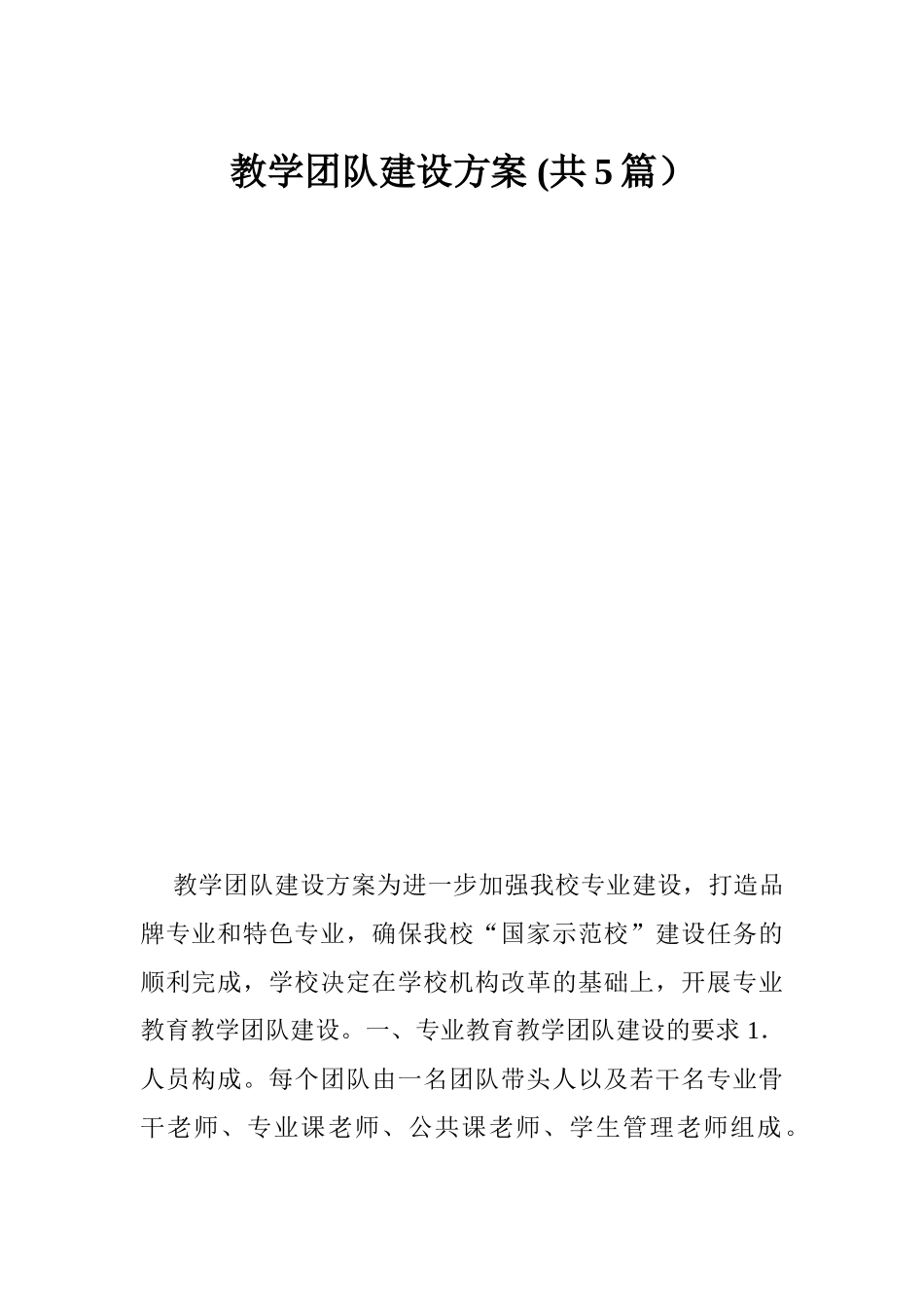 教学团队建设方案_第1页