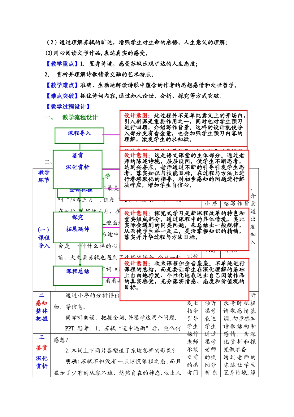 教学技能大赛--语文--定风波-教案-绝美-精心设计_第2页