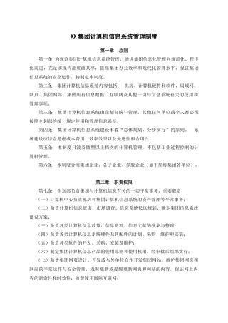 2025年集团计算机信息系统管理制度