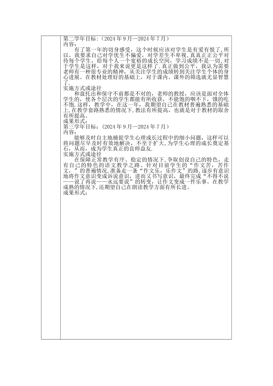 教师个人专业三年发展规划表_第3页