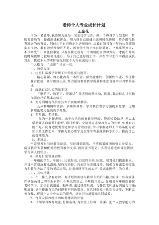 教师个人专业成长计划