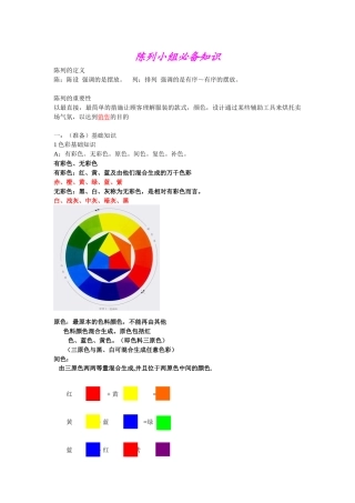 2025年陈列知识