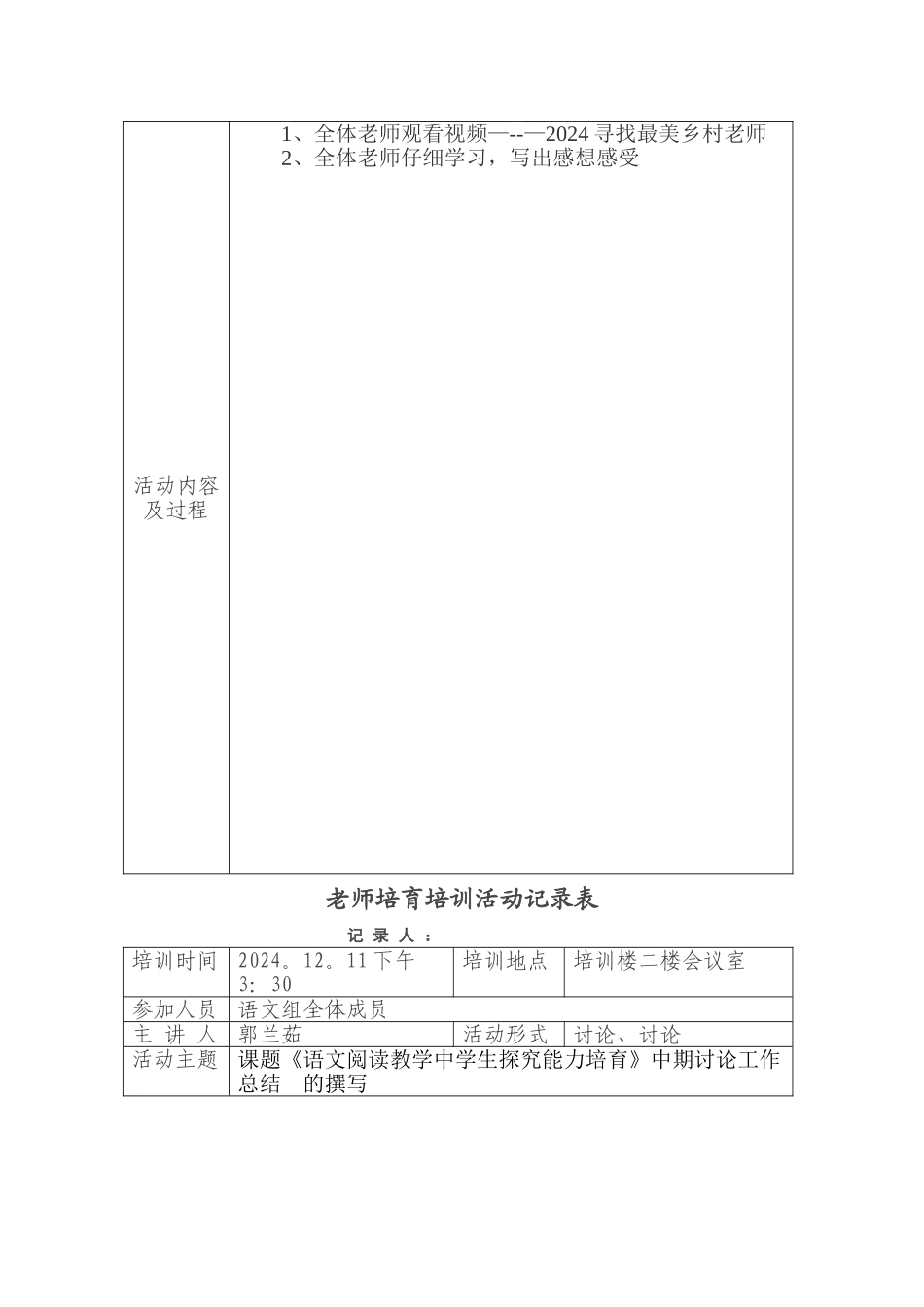 教师培养培训活动记录表_第3页