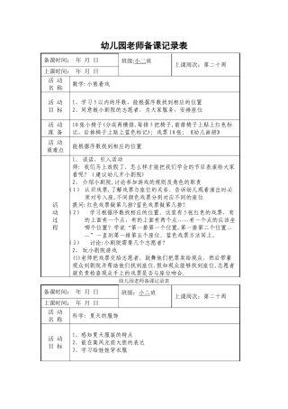 教师备课记录表