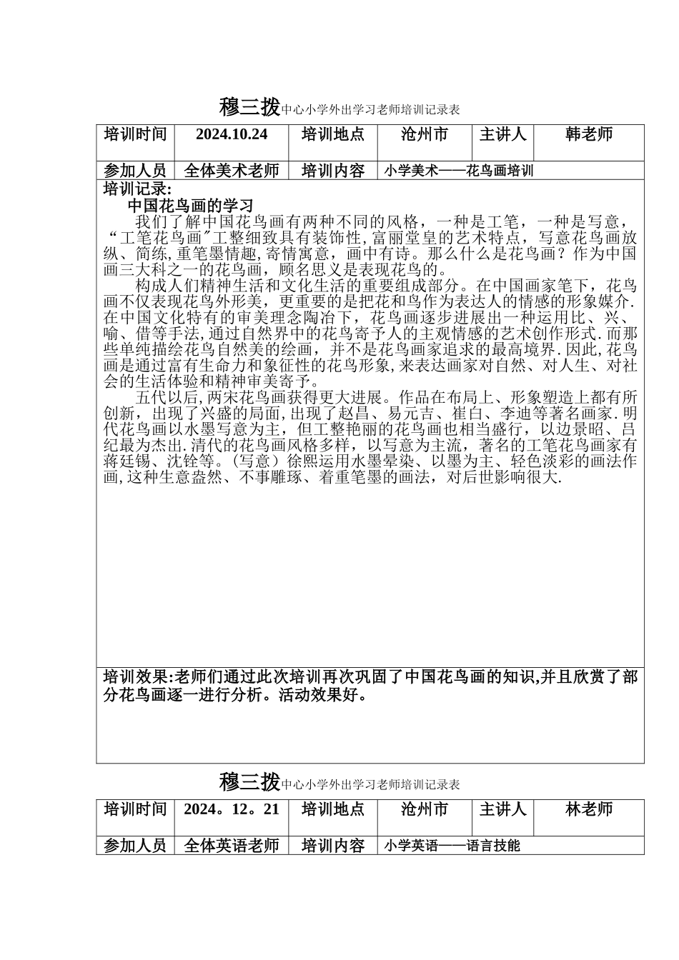 教师外出培训记录表_第2页