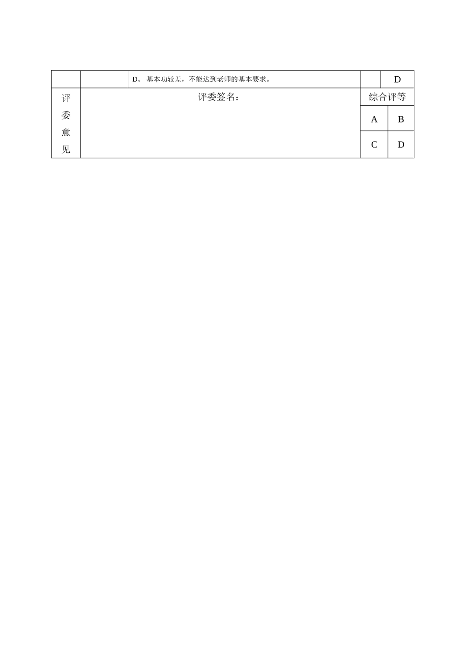 教师招聘面试综合评价表_第3页