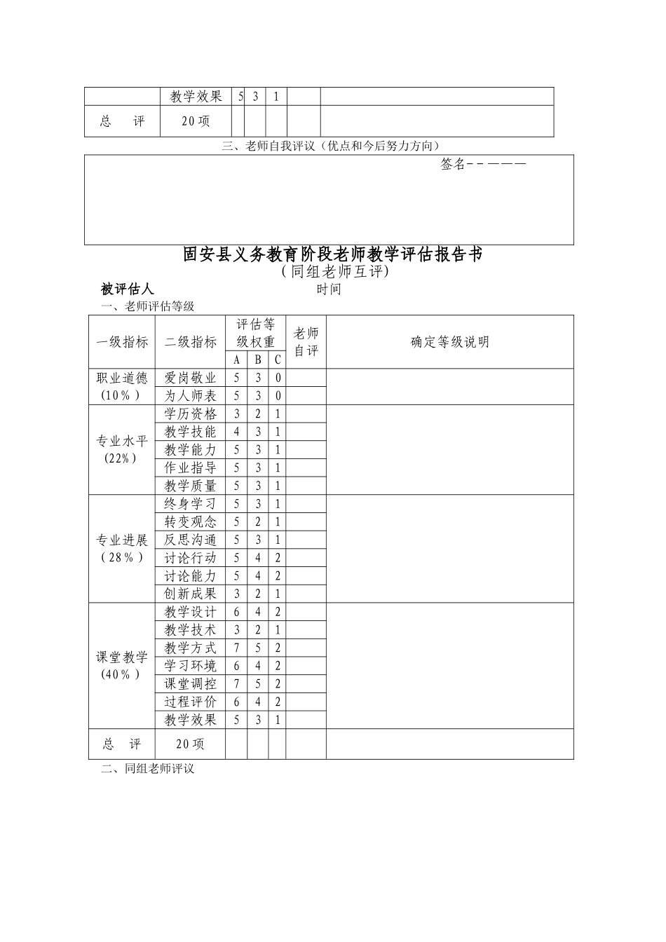 教师教学评估一览表_第2页