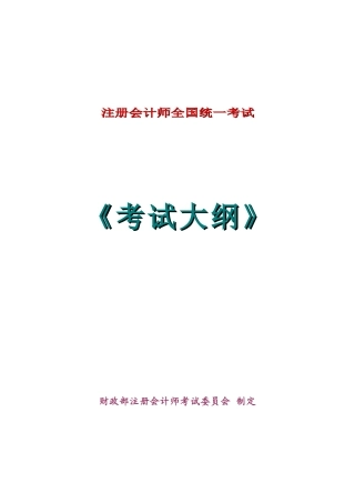 2025年注册会计师全国统一考试试题