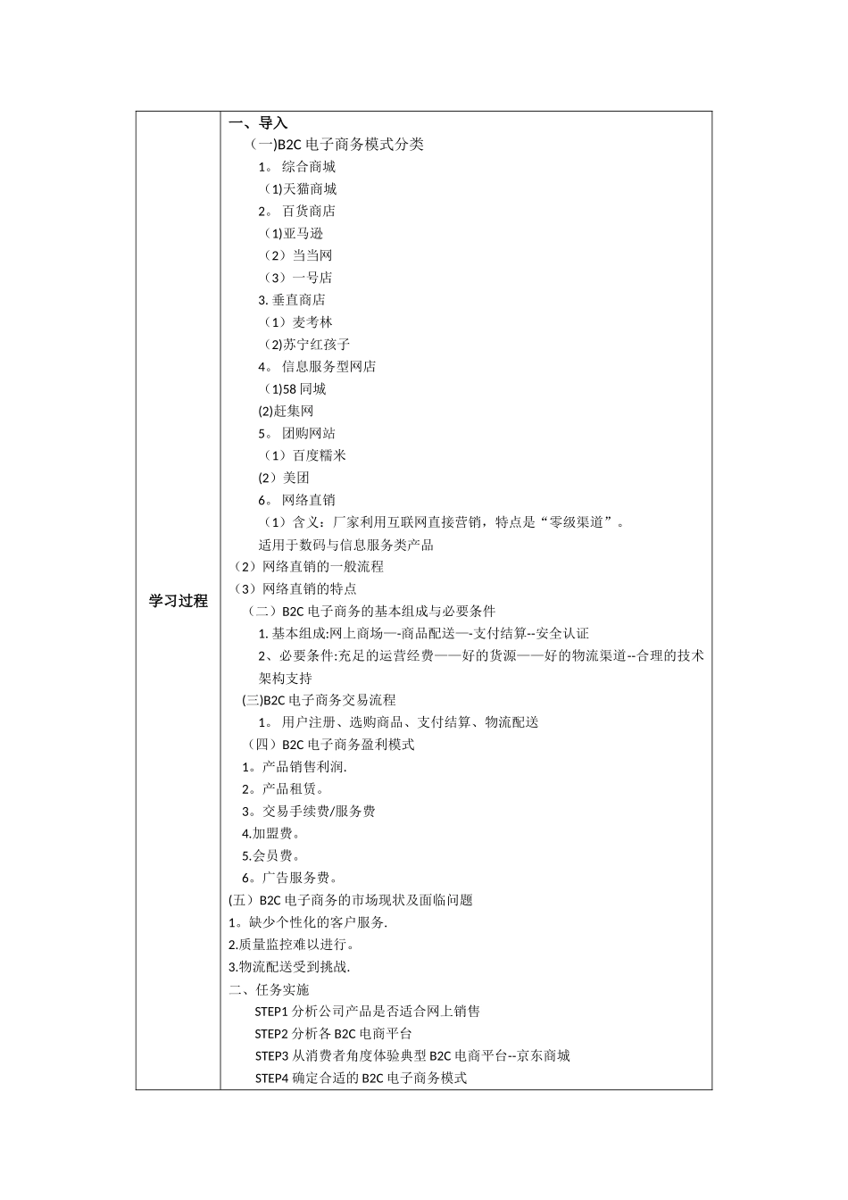 教案：项目2-辨析电子商务模式_第2页
