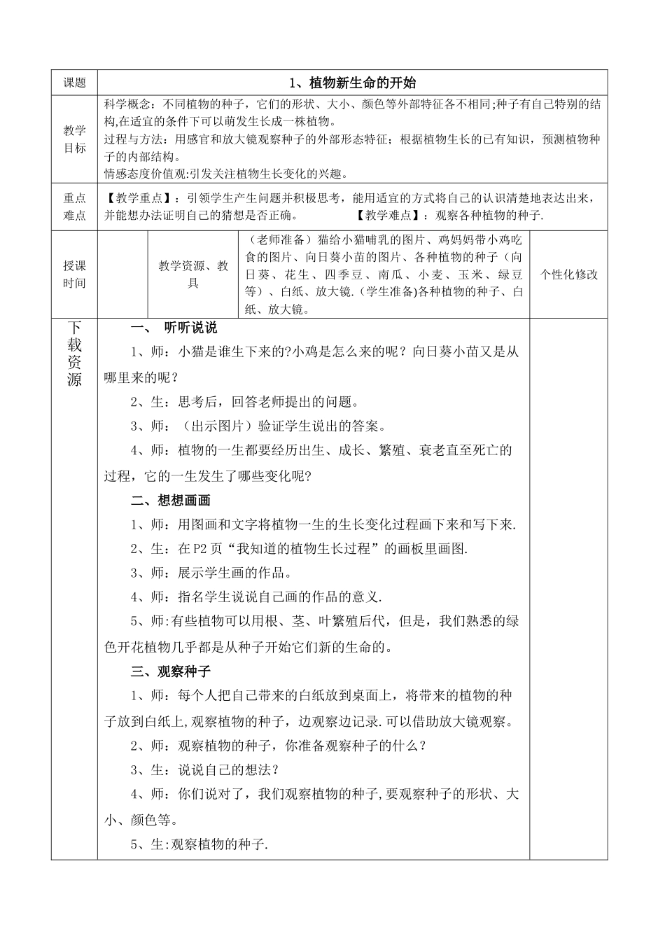 教科版小学科学三年级下册教案[1]_第1页