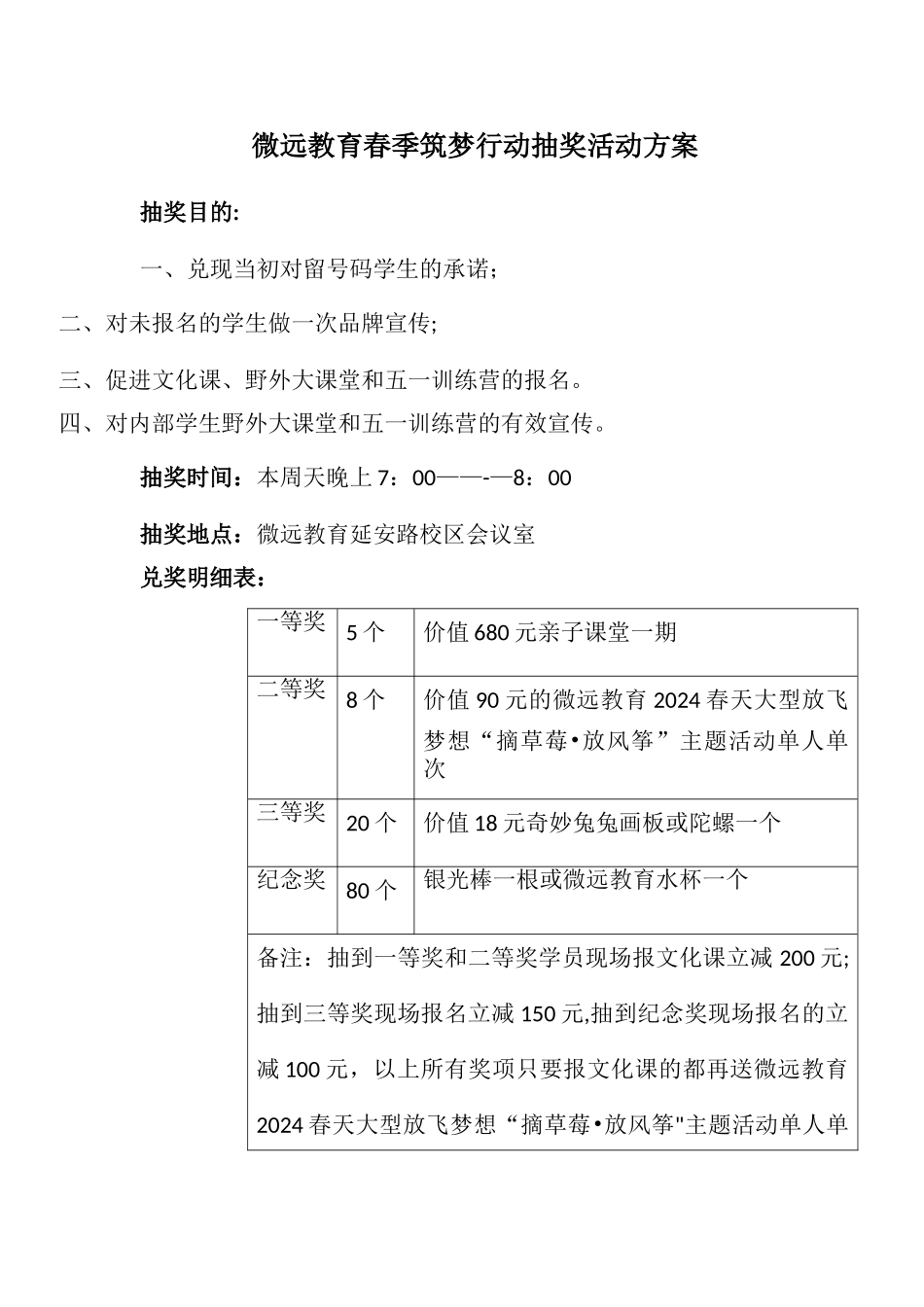 教育培训机构淡季招生活动策划方案_第1页