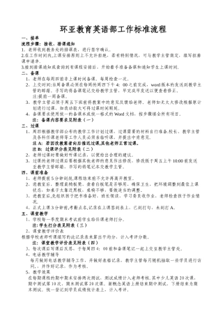 教育培训机构英语部工作标准流程