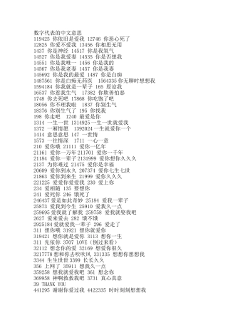 数字代表的中文意思