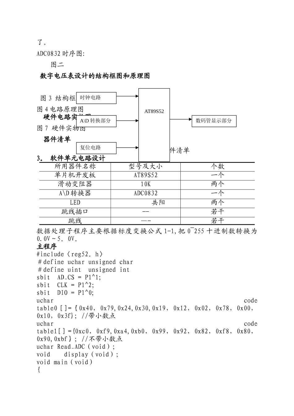 数字电压表的设计实验报告_第3页