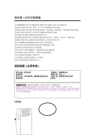 数据事业部岗位职责