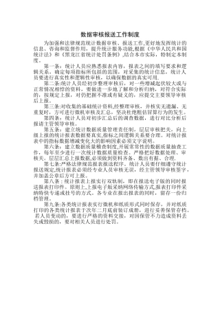 数据审核报送工作制度