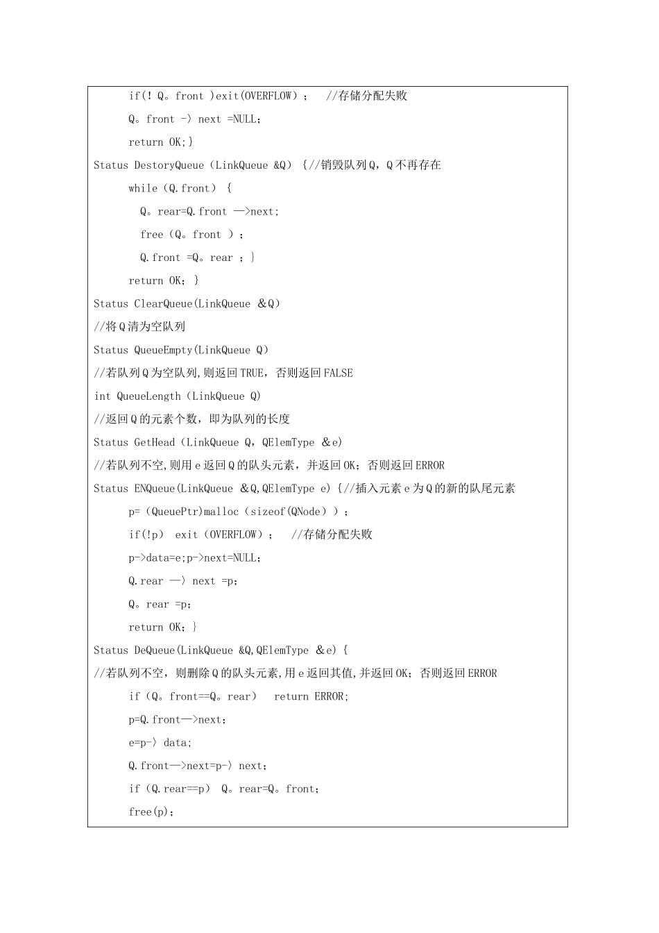 数据结构实验报告队列的表示与实现_第3页