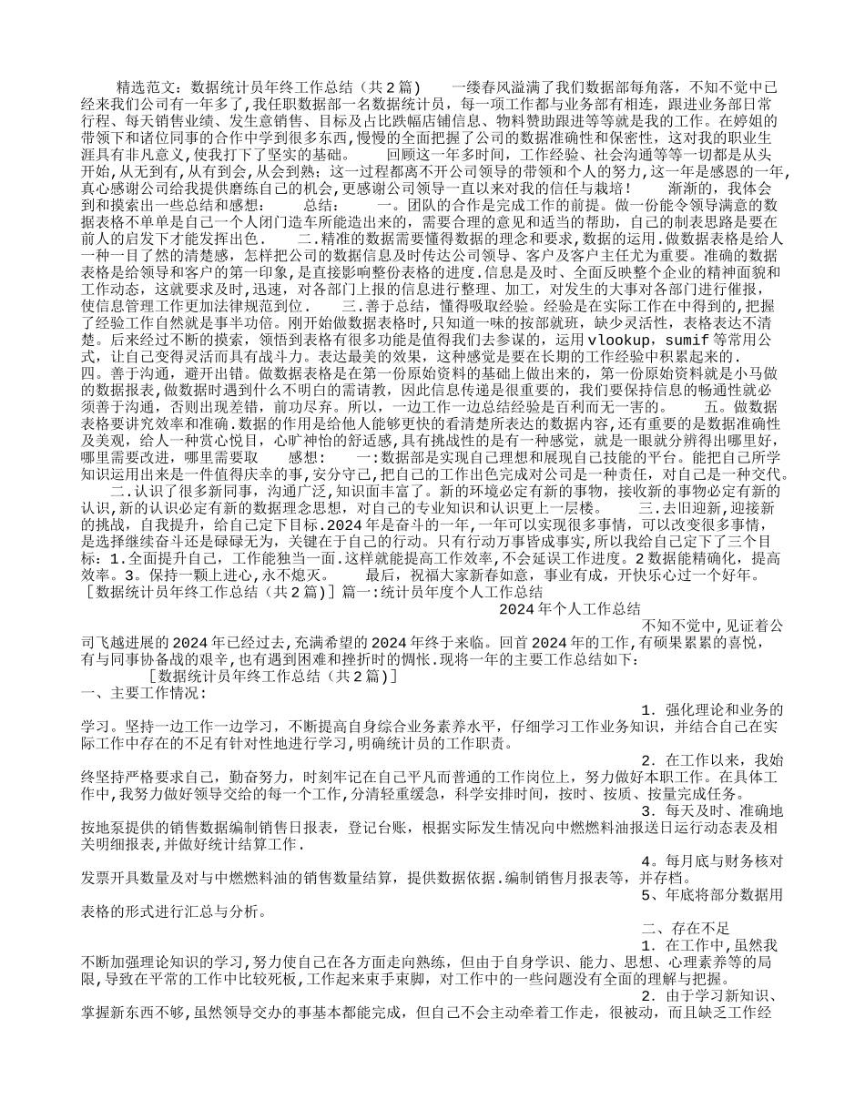 数据统计员年终工作总结_第1页