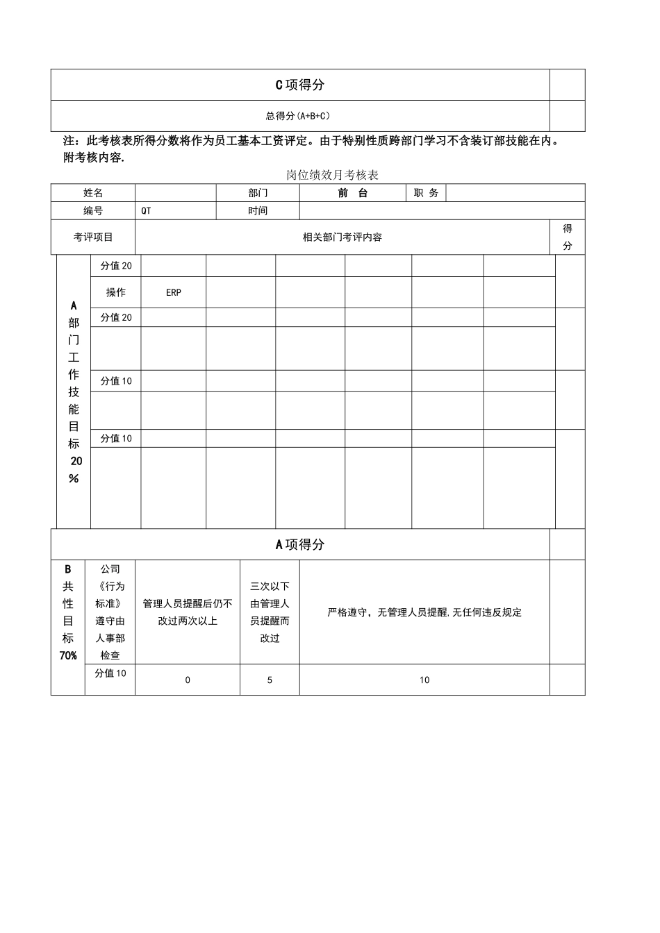 数码图文店员工绩效考核表_第3页