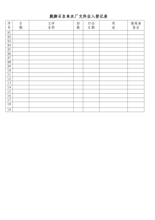 文件出入登记表格式