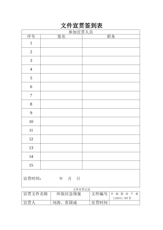 文件宣贯记录表