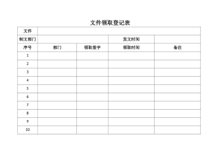 文件签领表模版