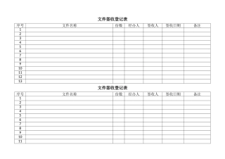 文件签收登记表(模板)