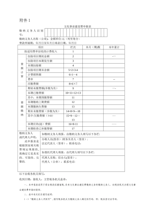 文化事业建设费申报表