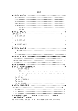 文化传播公司商业计划书