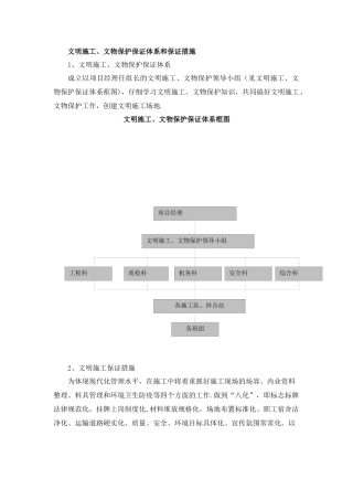 文明施工、文物保护保证体系和保证措施