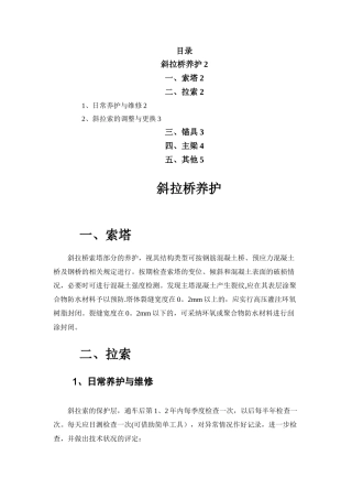 斜拉桥养护方案