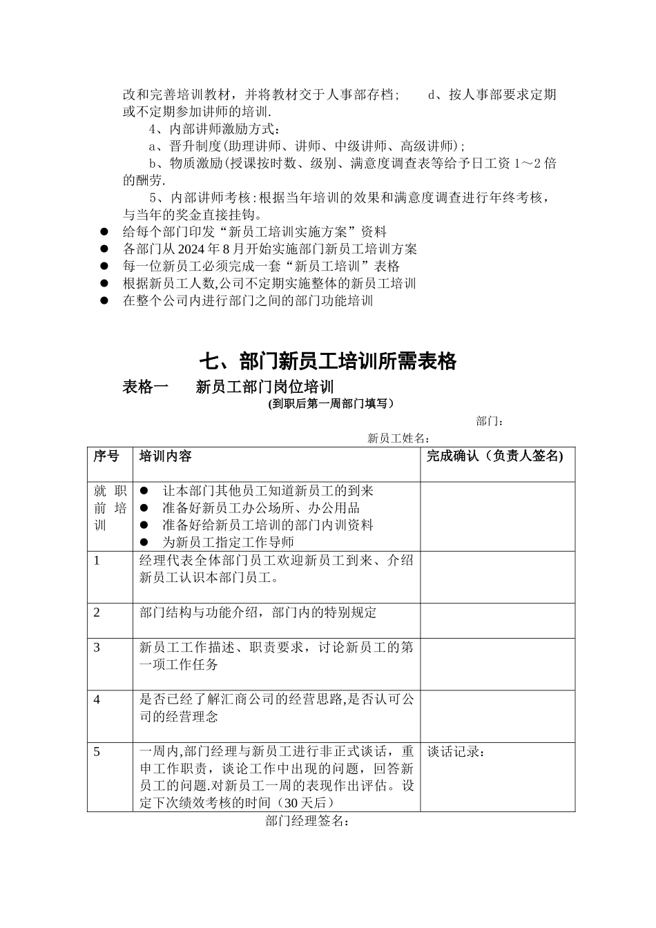新员工入职培训流程(附表格)_第3页