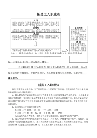 新员工入职流程图