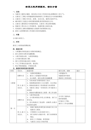 新员工试用期跟进计划方案
