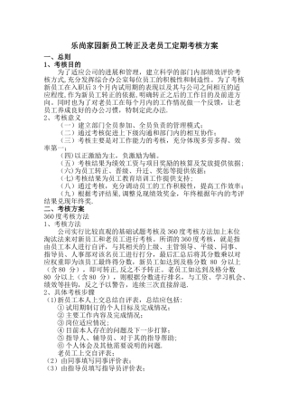新员工转正及老员工定期考核方案
