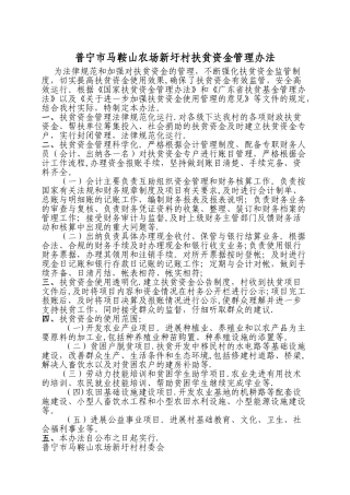 新圩村扶贫资金管理办法