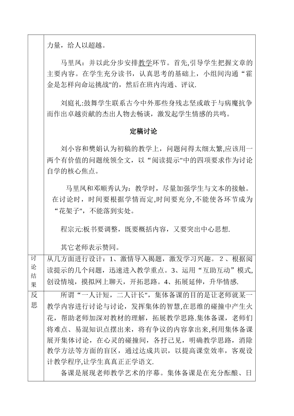 新城小学语文集体备课记录表_第2页