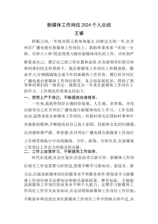 新媒体个人总结