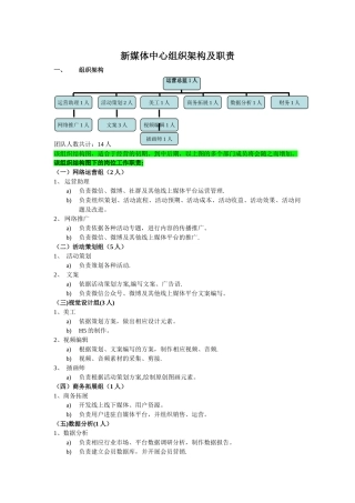 新媒体架构及岗位职责