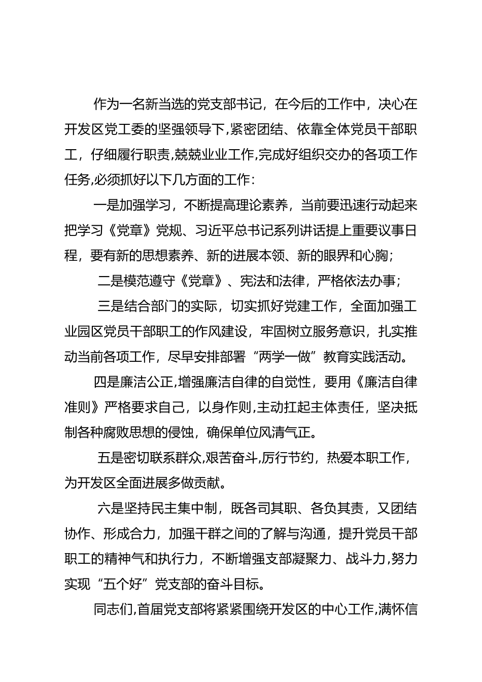 新当选支部书记表态发言提纲_第2页